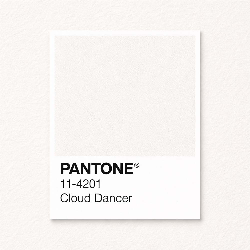 Pantone Cloud Dancer color swatch